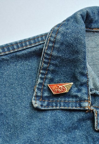 80S VINTAGE MOTORCYCLE BIKER METAL PIN