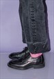 90'S VINTAGE CLASSY DERBY SHOES IN CHARCOAL BLACK