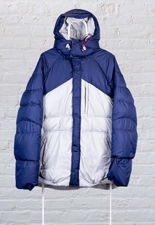 VINTAGE NIKE PUFFER JACKET BLUE GREY XL