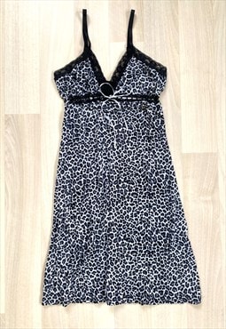 Y2K Leopard Print Slip Dress