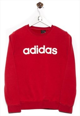 Vintage adidas Sweatshirt Logo Print Red