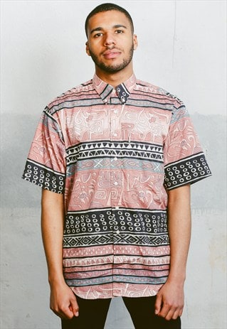 VINTAGE AZTEC PATTERNED SHIRT