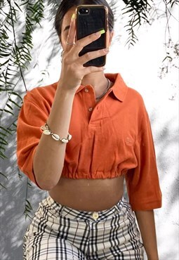 Vintage Timberland 90s Crop Rework Polo Top