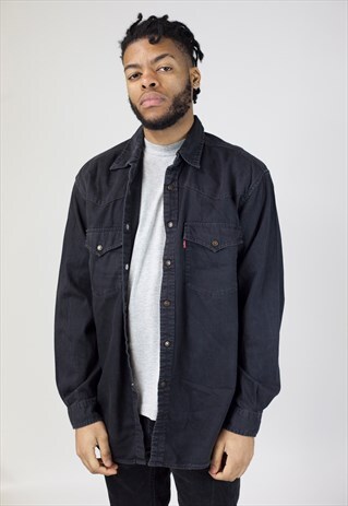 VINTAGE 90S LEVI'S BLACK DENIM SHIRT