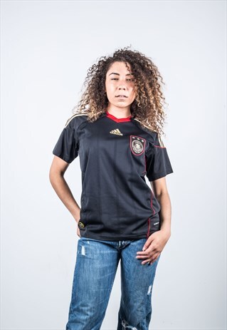 ADIDAS VINTAGE 1990S BLACK GERMAN FOOTBALL SHIRT