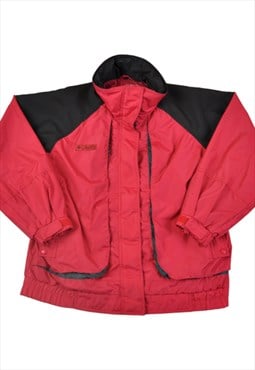 Vintage Ski Jacket Waterproof Red/Black Ladies Medium
