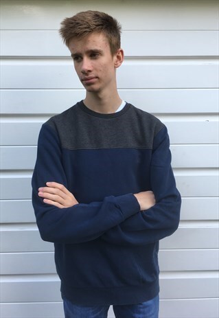 MENS PENGUIN BLUE GREY SWEATSHIRT JUMPER SPORTS TOP FESTIVAL