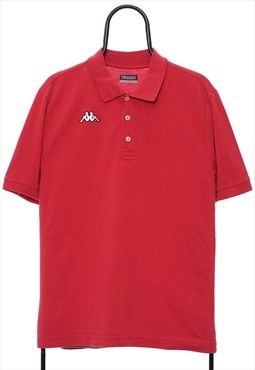 Vintage Kappa Logo Red Polo Shirt Mens