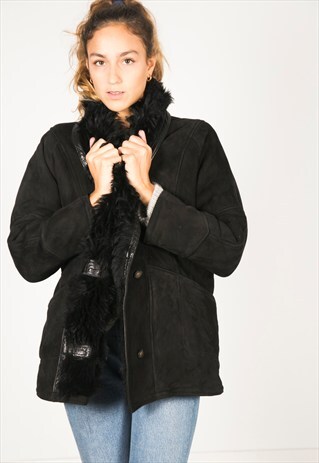 VINTAGE 80S WINTER SHEEPSKIN COAT / R051
