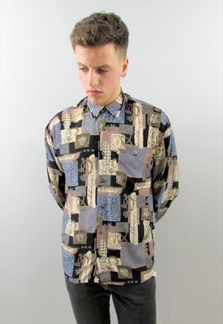 VINTAGE 80'S FLORAL PATTERN SHIRT