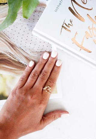 GOLD DIAMANTE 'TAURUS' ZODIAC COCKTAIL ADJUSTABLE RING