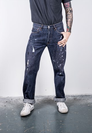 VINTAGE BLUE LEVI'S 501 PAINT JEANS