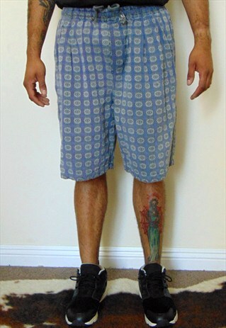 90S MINIMALIST SURFER DRAWSTRING ABSTRACT PRINT SHORTS