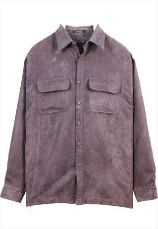 Vintage 90's Van Heusen Shirt Suede Features Long Sleeve