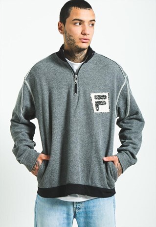 VINTAGE 80S FILA 1/4 ZIP SWEATSHIRT / S5487