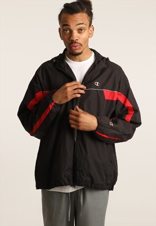 VINTAGE CHAMPION LIGHTWEIGHT FESTIVAL JACKET WITH HOOD