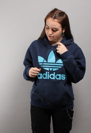 ADIDAS ORIGINALS NAVY LOGO HOODIE