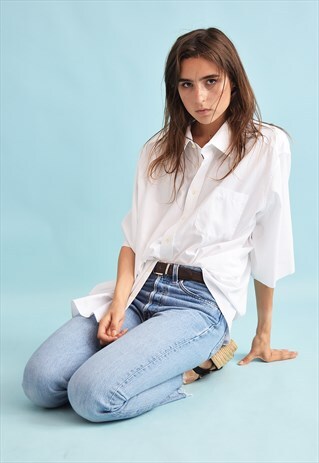 90'S RETRO NEUTRAL OVERSIZED DADS SHIRT TOP