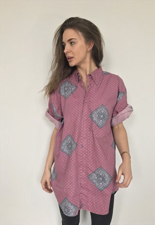 PATTERNED OVERSIZED RETRO VINTAGE UNISEX FESTIVAL SHIRT