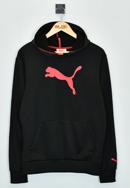Vintage Puma Hooded Sweatshirt Black Medium