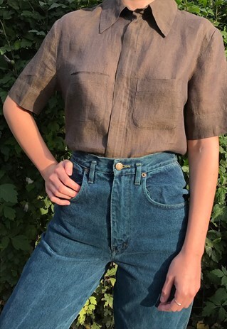 MADE IN SWITZERLAND OLIVE LINEN SHIRT
