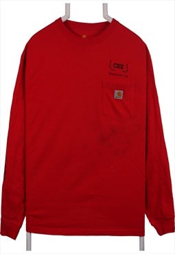 Vintage 90's Carhartt Sweatshirt CSX Long Sleeve Burgundy