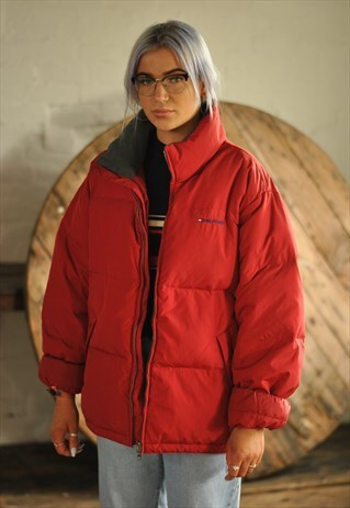 VINTAGE TOMMY HILFIGER SPELL OUT PUFFER JACKET