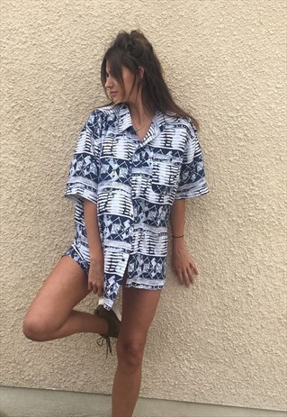 PATTERNED OVERSIZED RETRO VINTAGE UNISEX FESTIVAL SHIRT