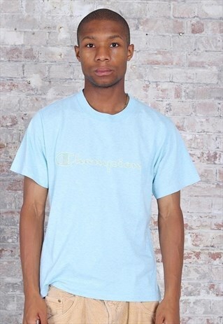 VINTAGE CHAMPION LOGO T-SHIRT BLUE