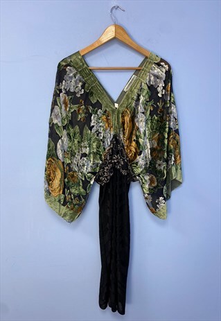 Vintage Boyd Basten Dress Multi Floral Batwing Bodycon
