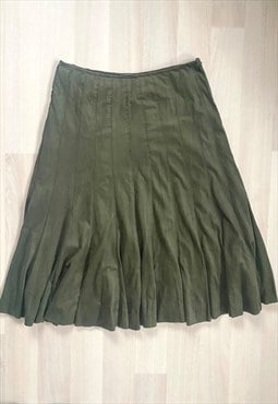 Vintage 90's/Y2K Khaki Midi Skirt