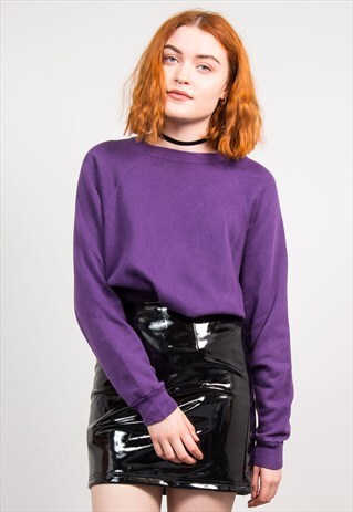 VINTAGE 90'S PURPLE BASIC SWEATSHIRT SWEATER
