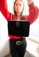 VINTAGE 80'S BLACK VELVET BAG