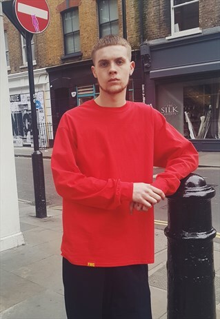 PLAIN LONG SLEEVE T-SHIRT RED
