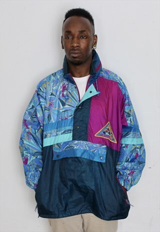 VINTAGE FUNKY PRINT FESTIVAL WINDBREAKER XL
