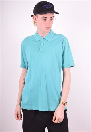 SERGIO TACCHINI MENS VINTAGE POLO SHIRT MEDIUM BLUE 90'S
