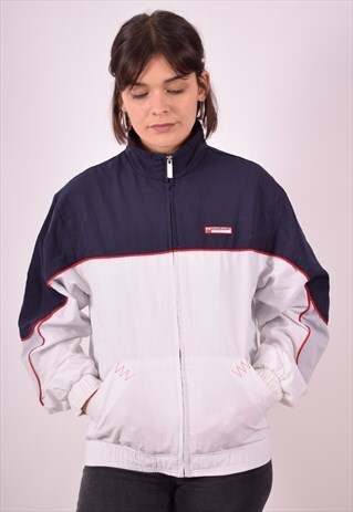 REEBOK WOMENS VINTAGE TRACKSUIT TOP JACKET XL WHITE 90S