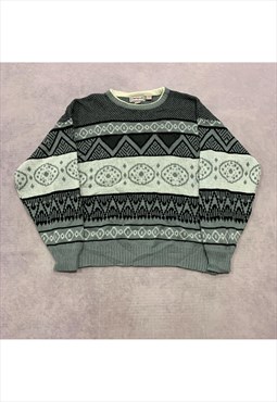 Vintage abstract knitted jumper Men's XXXL