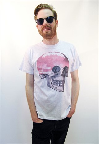 ATOMIC CLOUD SKULL ASH GREY TSHIRT