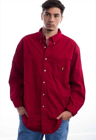 VINTAGE RALPH LAUREN CHAPS LOGO SHIRT 90S XL 12.8