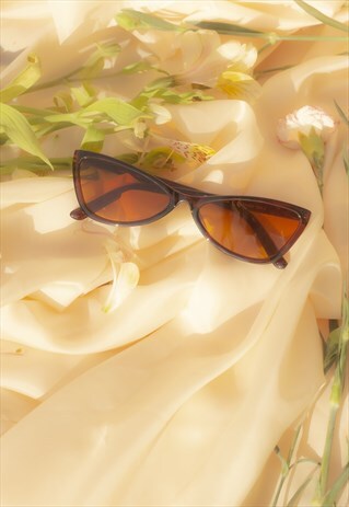 BROWN TRIANGLE CUT SUNGLASSES