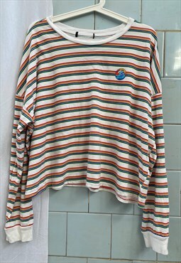 Vintage 90s Striped rainbow sweatshirt jumper top
