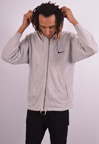 NIKE MENS VINTAGE HOODIE SWEATER MEDIUM GREY 90S
