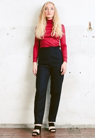 VINTAGE 80S WOOL CIGARETTE TROUSERS