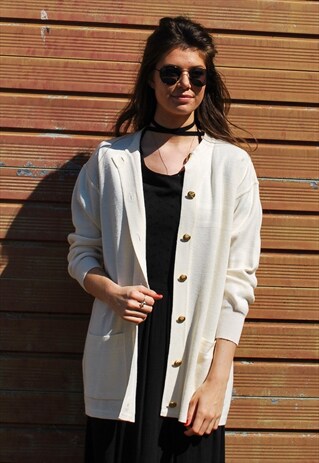 VINTAGE CREAM OVERSIZED CARDIGAN