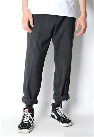 FRENCH CONNECTION VINTAGE 90S DARK GREY WOOL BLEND PANTS