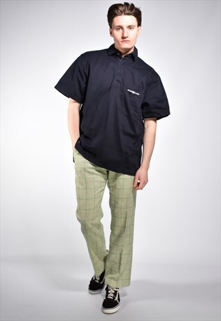 1990S HENRI LLOYD HEAVY COTTON CANVAS POLO SHIRT