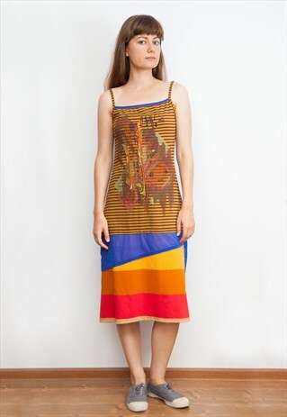 COLORFUL PATCHWORK BEACHWEAR DRESS
