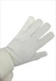 Vintage 80s Deadstock White Knit Solid Basic Mittens