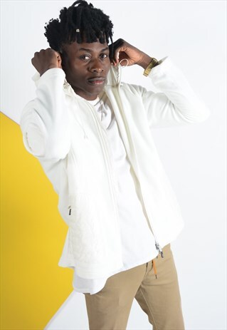 VINTAGE HOODED FLEECE IN CREAM.